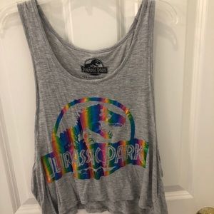 Multicolor Jurassic Park Swing Crop Top